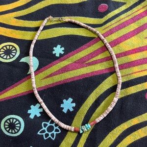VTG Navajo Made Heishi Shell Turquoise Nugget Beaded Necklace